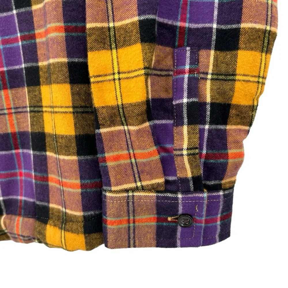 L.L. Bean Women's Scotch Plaid Flannel Shirt, Sherpa-Lined Hoodie Size Medium - Picture 5 of 10